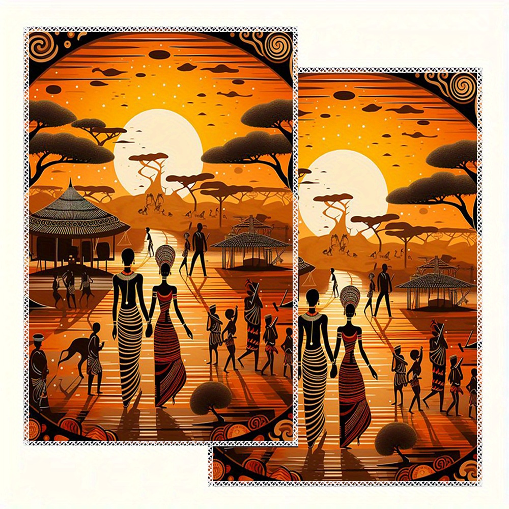 

Kitchen Towels - 2 , 16x24 , 100% , Washable, -dry, Absorbent Dish Cloths Pattern For Kitchen And Bathroom