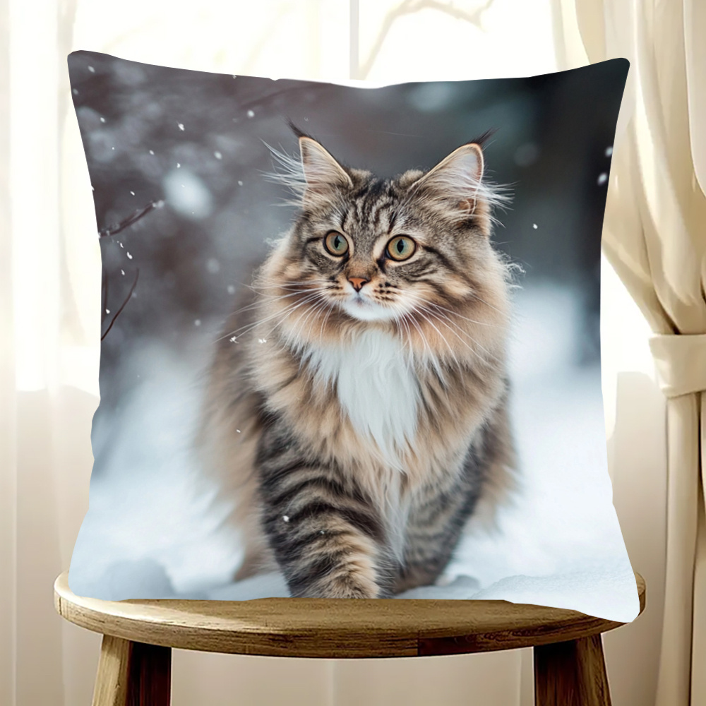 

Traditional Cat In Printed , 18x18 , Double-sided, , Washable, , Cushion For - Aisudel443