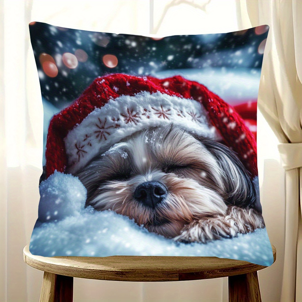 

Traditional Shih Tzu In Christmas , 18x18 , Double- , , , Polyester, Decorative For Types - 1pc