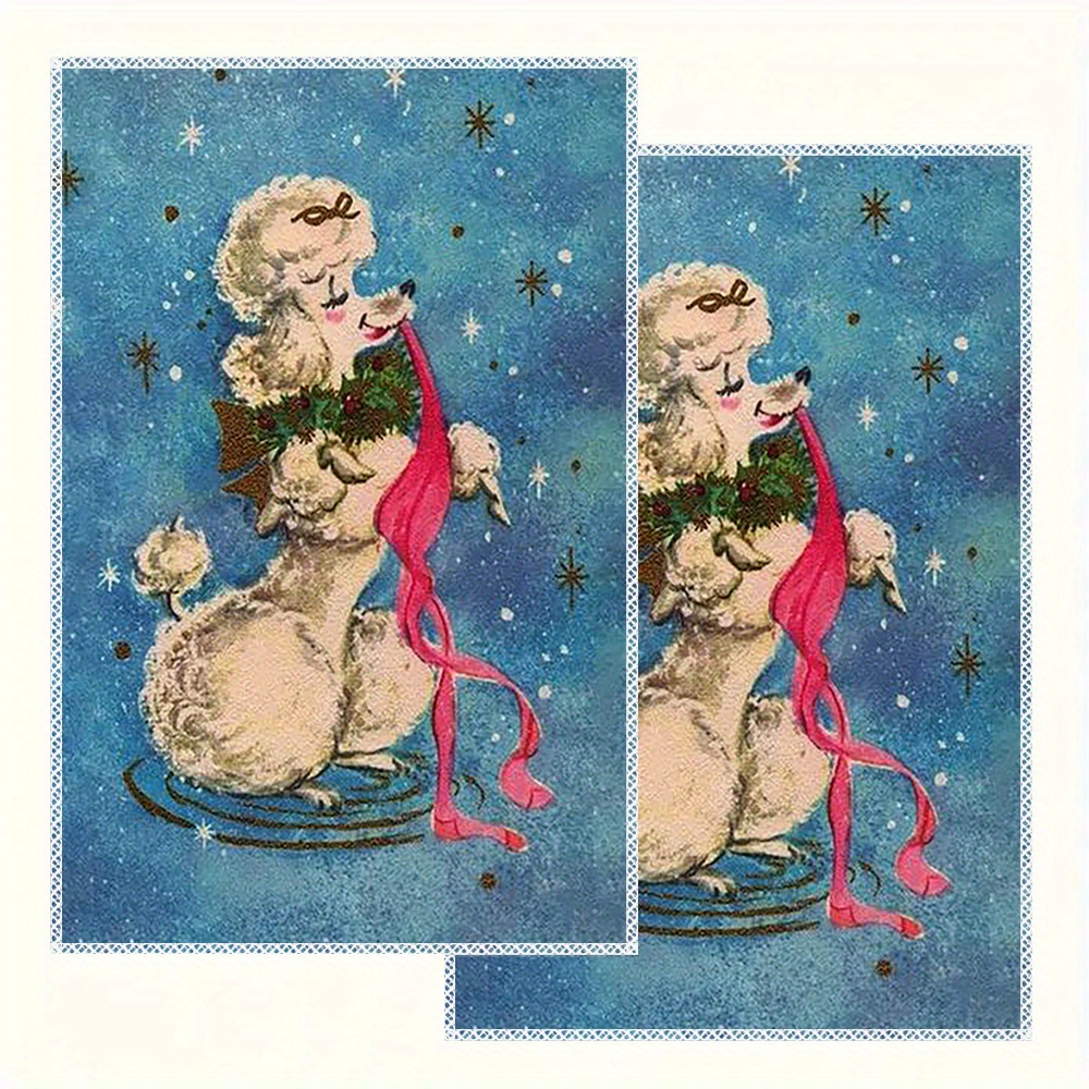 

Christmas Towels - 2 Polyester Dish Cloths, , , Dish Towels For Decor, 16x24 - Htzfx104