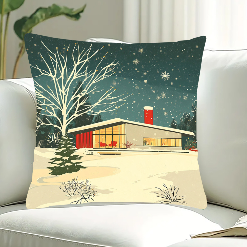 

Christmas 18x18" Double- Pillowcase - Mid- , Zip , For Sofa & Bedroom Decor