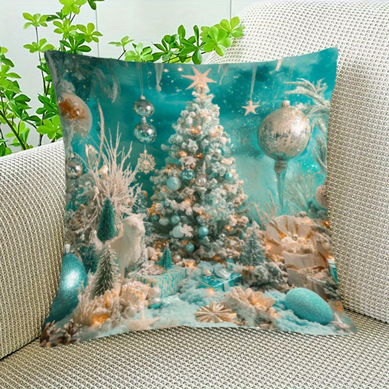 

1pc, 18x18inch Double-sided Printed Pillowcase, Christmas, , Decor For & Bedroom, , , Washable,