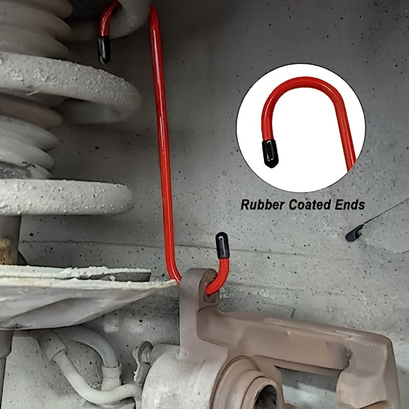 

The Brake Caliper Hook, A Automotive Tool Used For Braking, Bearings, Axles, And Suspension Work, Is Colors: Red And Black.