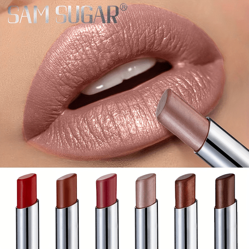 new product 6 color velvet matte lipstick pencil waterproof long lasting easy to apply angled tip twist up moisturizing lip color