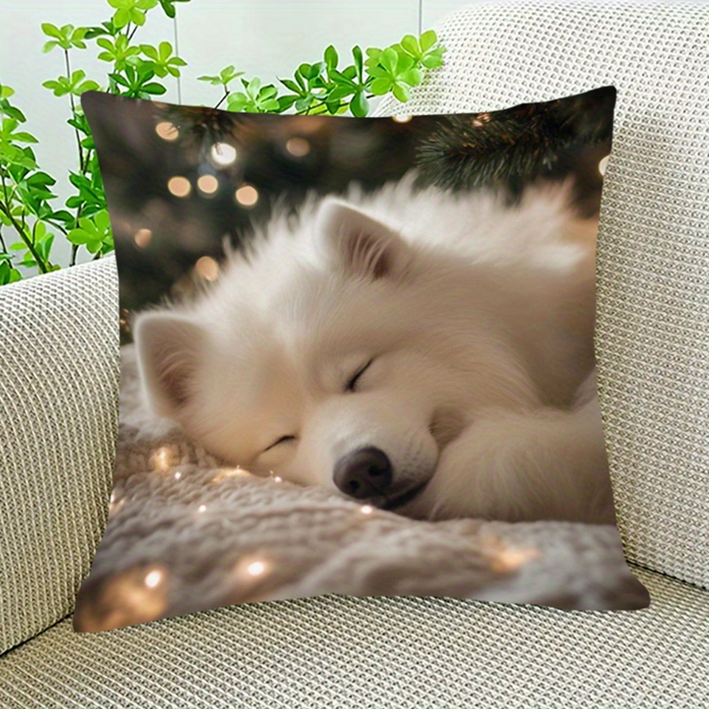 

Samoyed Dog 18x18 , Double-sided Printed, , , Washable, Cushion For - 1pc