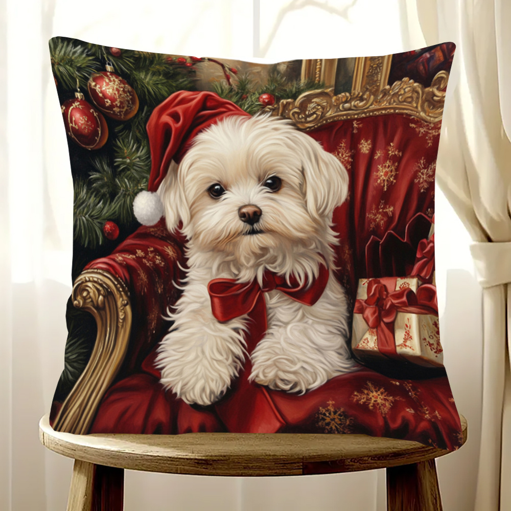 

1pc, Dog Christmas , 18x18 , , Double- , , , , Polyester , For Multiple Types