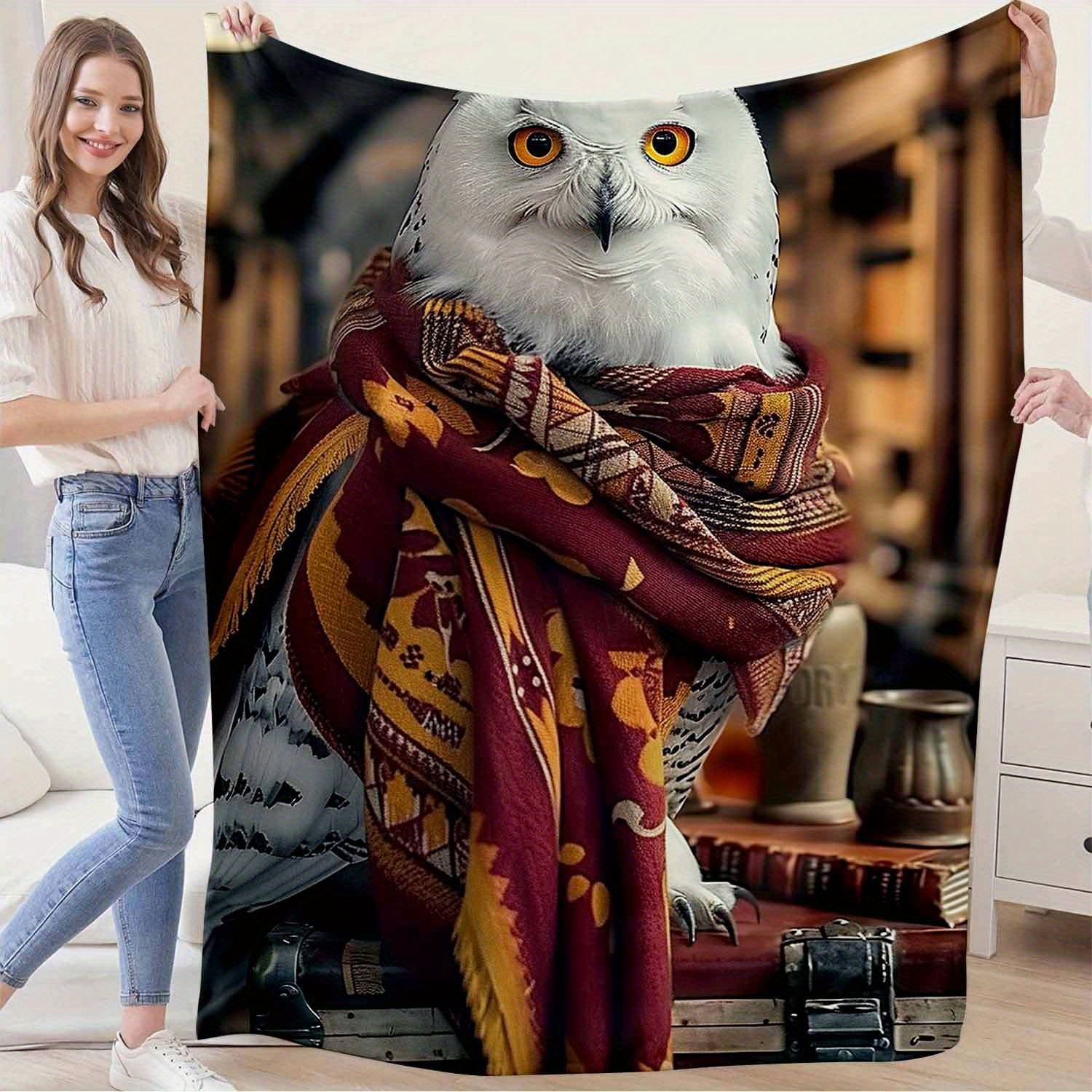 

Owl Flannel Blanket – , Washable, Fleece, -free -, For Sofa Bed – For Christmas Decor &