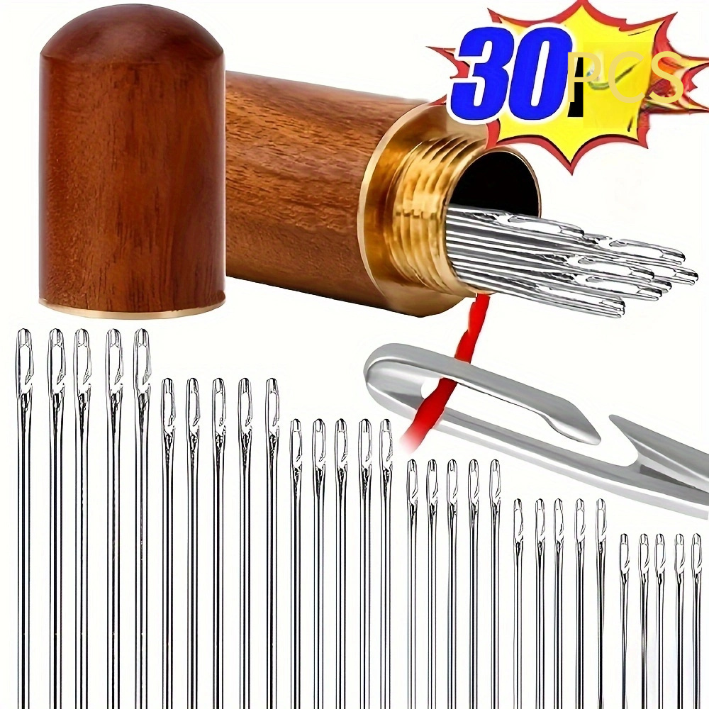 TEMU 30 Stainless Steel Sewing Needle - Threading For The Elderly, Suitable For And