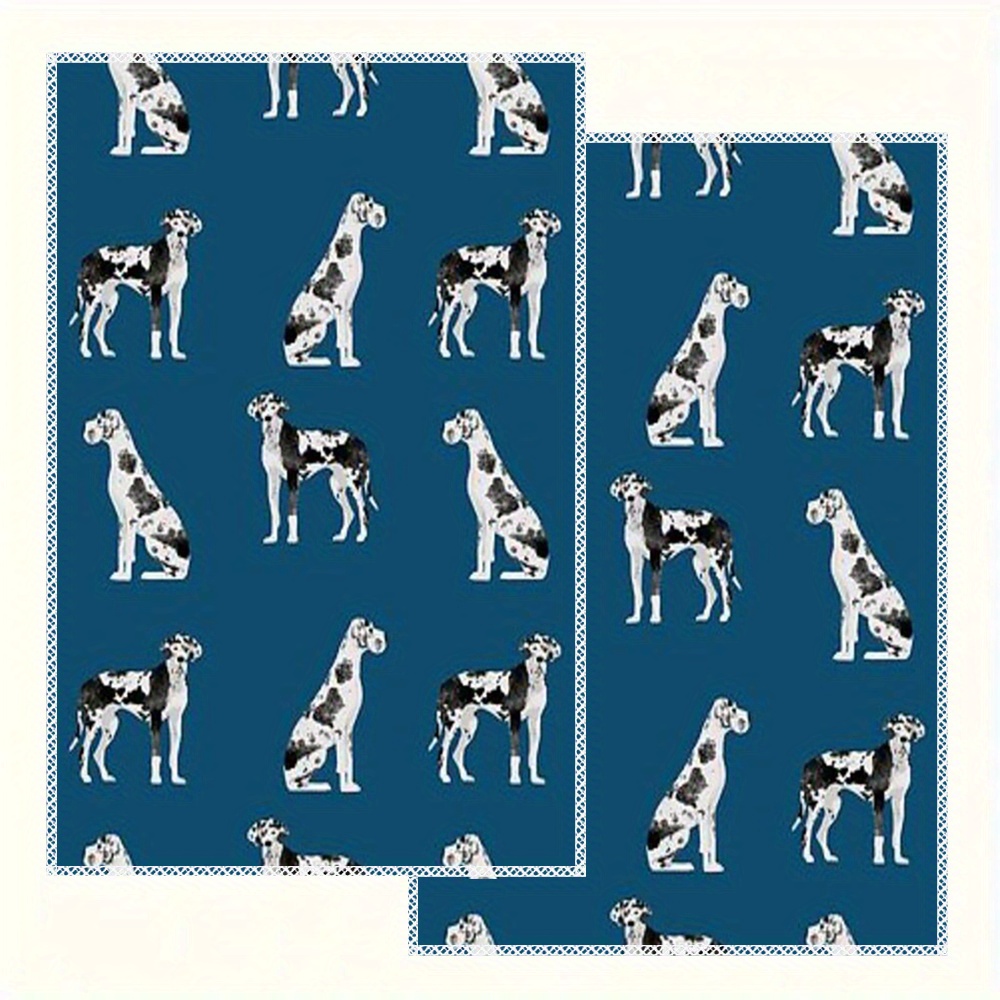 

2pcs Great Coat Kitchen Towels - 16x24" Modern , Dog Lovers, Ideal For Christmas, Halloween & Valentine's Day Decor, Gifts, Single-sided Printed, Party Supplies