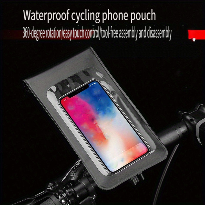 

360-degree Rotatable Tpu Phone Pouch, Waterproof Bike & Motorcycle Mount, Touchscreen Compatible, Hd Camera, Adjustment, Ideal For Personal Riding, Halloween, Easter, Christmas Gift