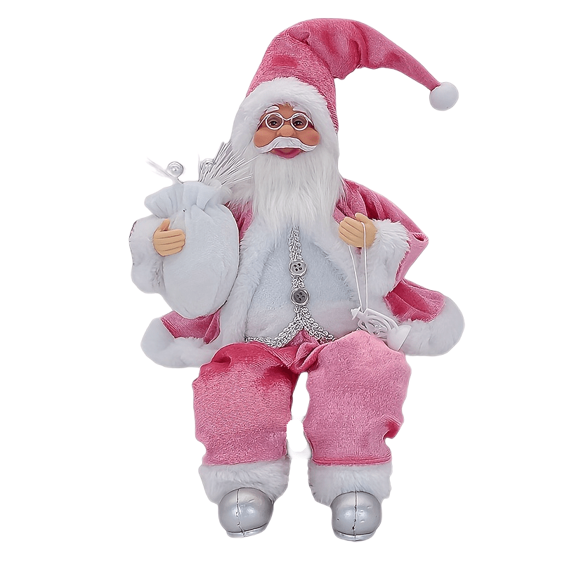 Image of 35cm Pink Sitting Santa Claus Christmas Ornament