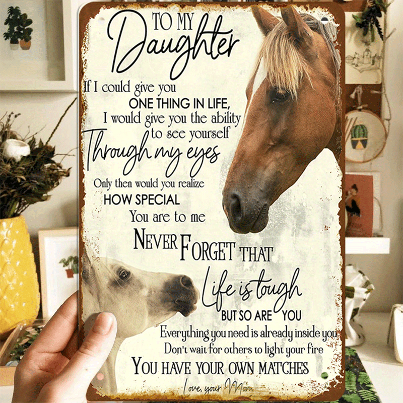 

1pc, Inspirational Iron Metal Sign, 8x12 Inches (20x30 Cm), Rustic , Indoor/outdoor Decor, Waterproof And Uv Resistant, Pre- For Easy Hanging, Perfect Christmas Gift!