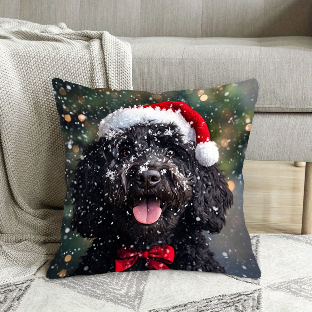 1pc christmas black goldendoodle plush throw pillow Temu United
