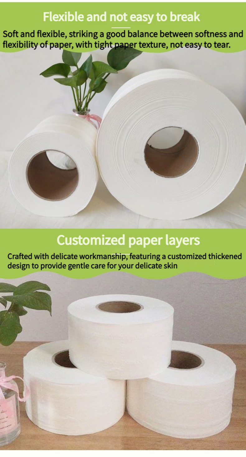 4 pack 6 pack large roll toilet paper unbleached wooden core bulk pack for home kitchen restaurant cleaning dye free details 1