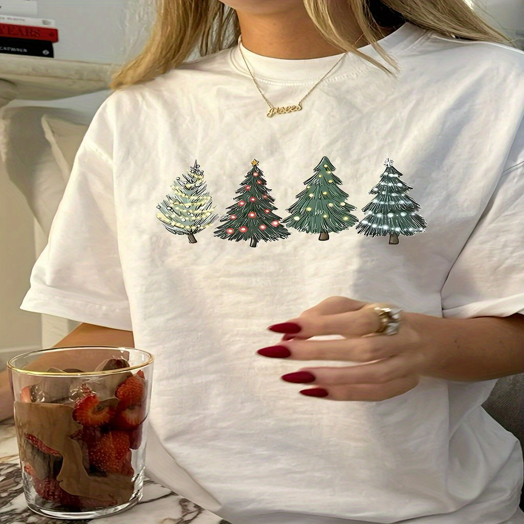 

Women' Polyester T- Christmas Tree , Top - All Tee