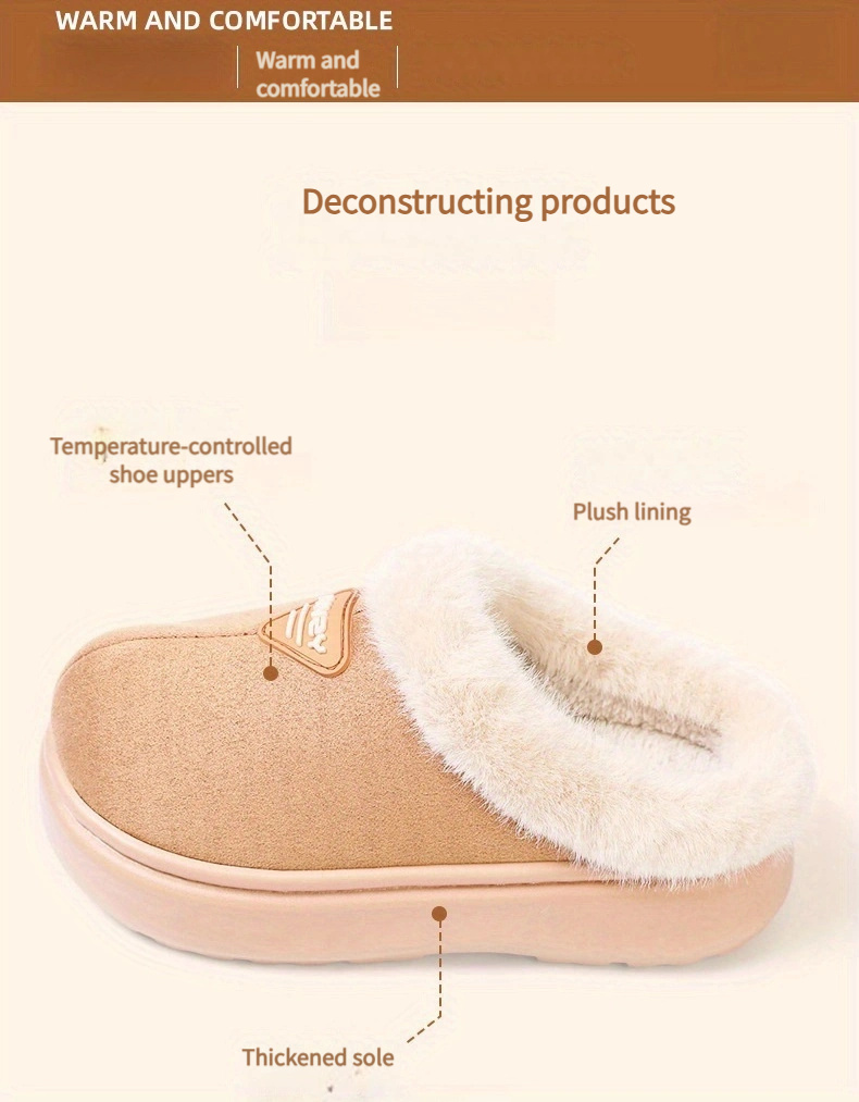 unisex slippers solid color fluffy soft   eva   sole lightweight comfort indoor outdoor womens fashion home shoes fabric upper fabric   eva sole fabric insole details 4