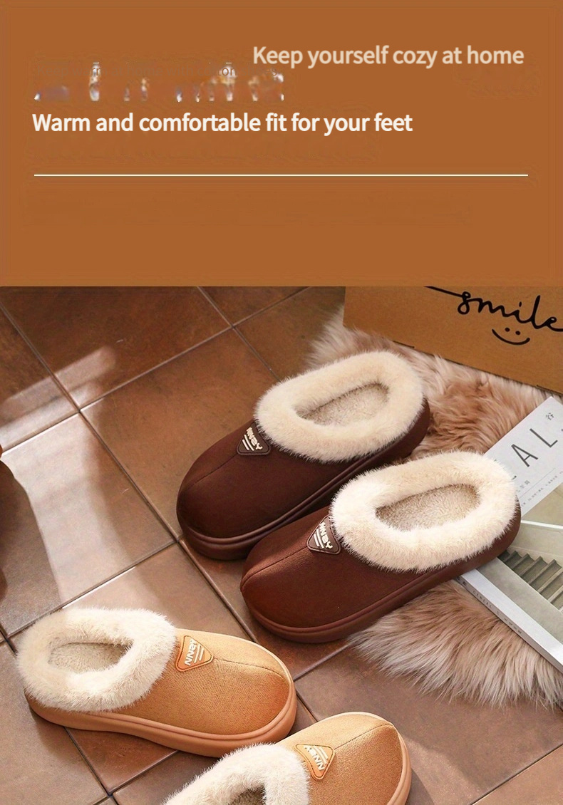 unisex slippers solid color fluffy soft   eva   sole lightweight comfort indoor outdoor womens fashion home shoes fabric upper fabric   eva sole fabric insole details 1