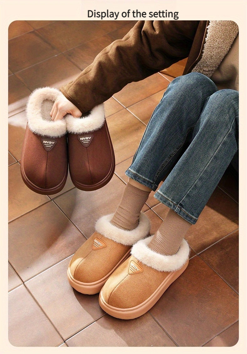 unisex slippers solid color fluffy soft   eva   sole lightweight comfort indoor outdoor womens fashion home shoes fabric upper fabric   eva sole fabric insole details 11