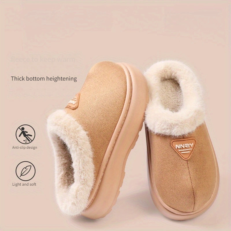 unisex slippers solid color fluffy soft   eva   sole lightweight comfort indoor outdoor womens fashion home shoes fabric upper fabric   eva sole fabric insole details 6