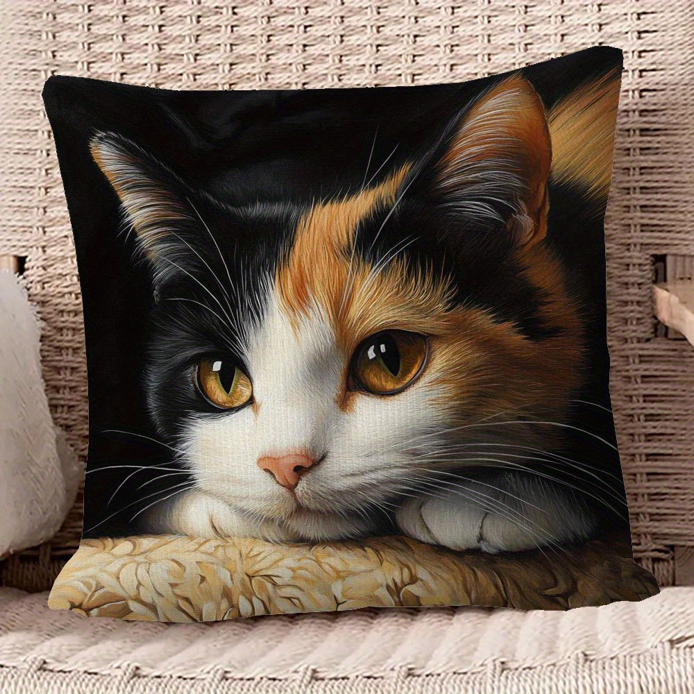 

1pc Painting , 18x18 , Double- , , Zippered Polyester Decorative For Sofa, Bed, Car - Zjpcat3ai0252