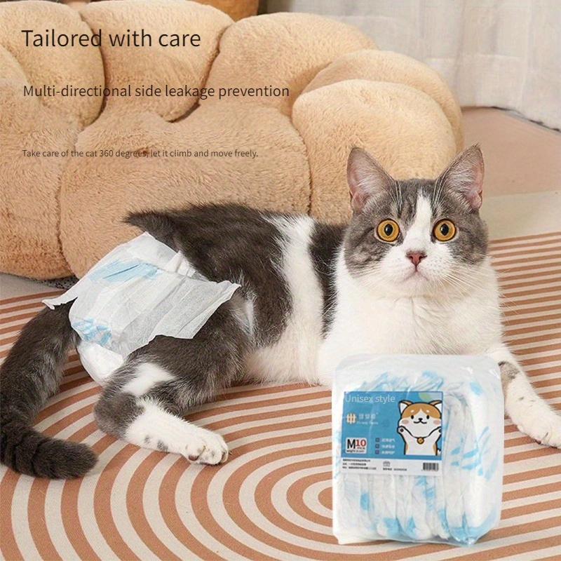 Cat Wearing Baby Kitten Diapers Wear Diapers Diapers For Cats With
