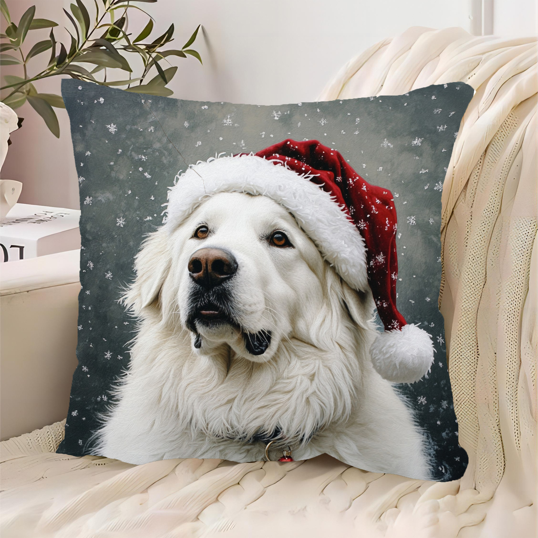 

Great Christmas Throw Pillow Cover 18x18 Inch - Soft Short Plush, Zip Closure, Machine Washable For Home, Office, And Car Decor (pillow Not Included)