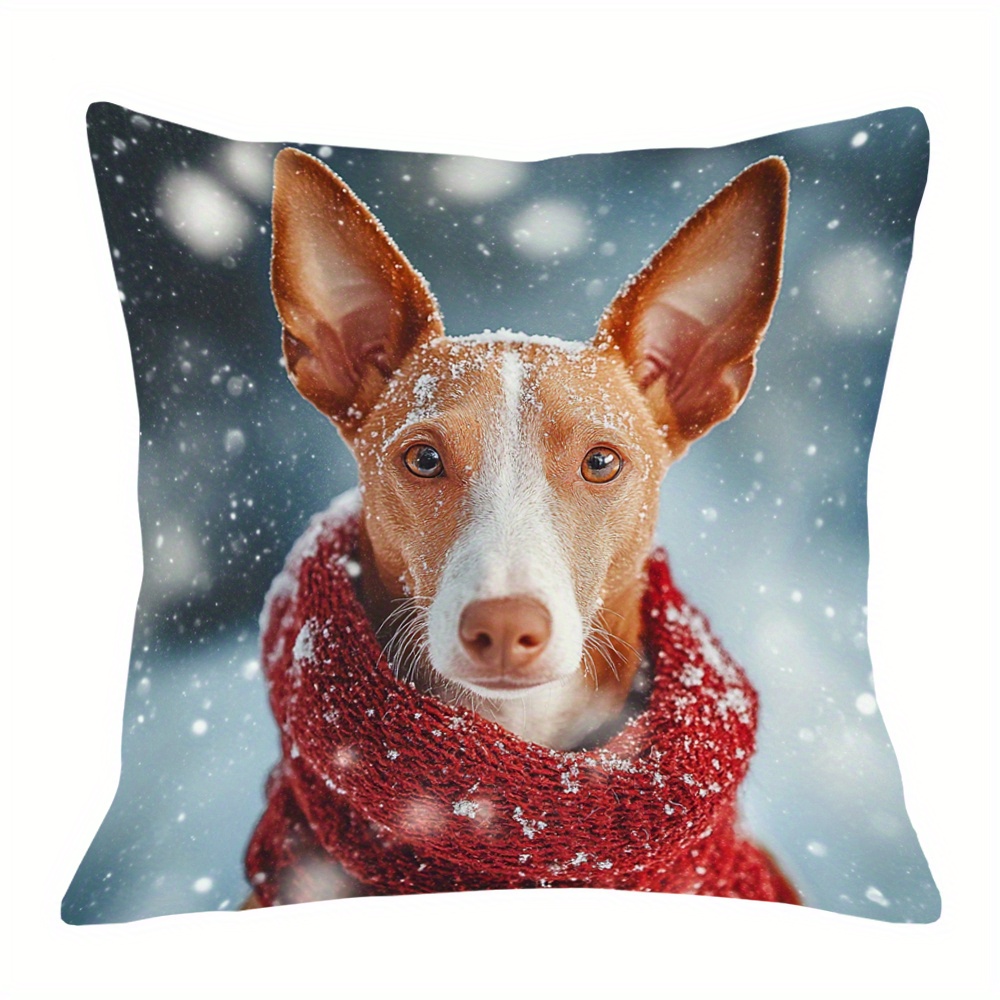 

Merry Christmas Analuz 18x18" Plush Throw Pillow Cover - Double-sided, Machine Washable, Zip Closure For Home & Outdoor Decor