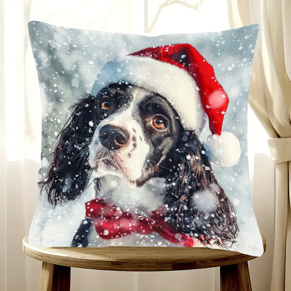 

Christmas English Spaniel 18x18" - Double- , Polyester, Zip For , , Dorm Decor