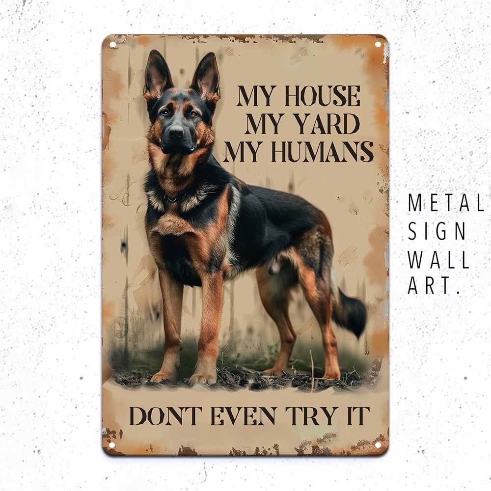 

Rustic German Shepherd Sign - 8x12in Aluminum, Yard, Home & For Man Cave Decor - Ideal Gift For Pet Owners And Lovers