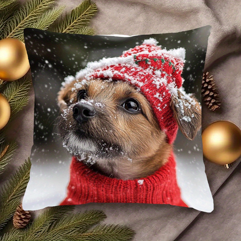 border terrier christmas plush throw pillow mixed Temu Ireland - Main Image