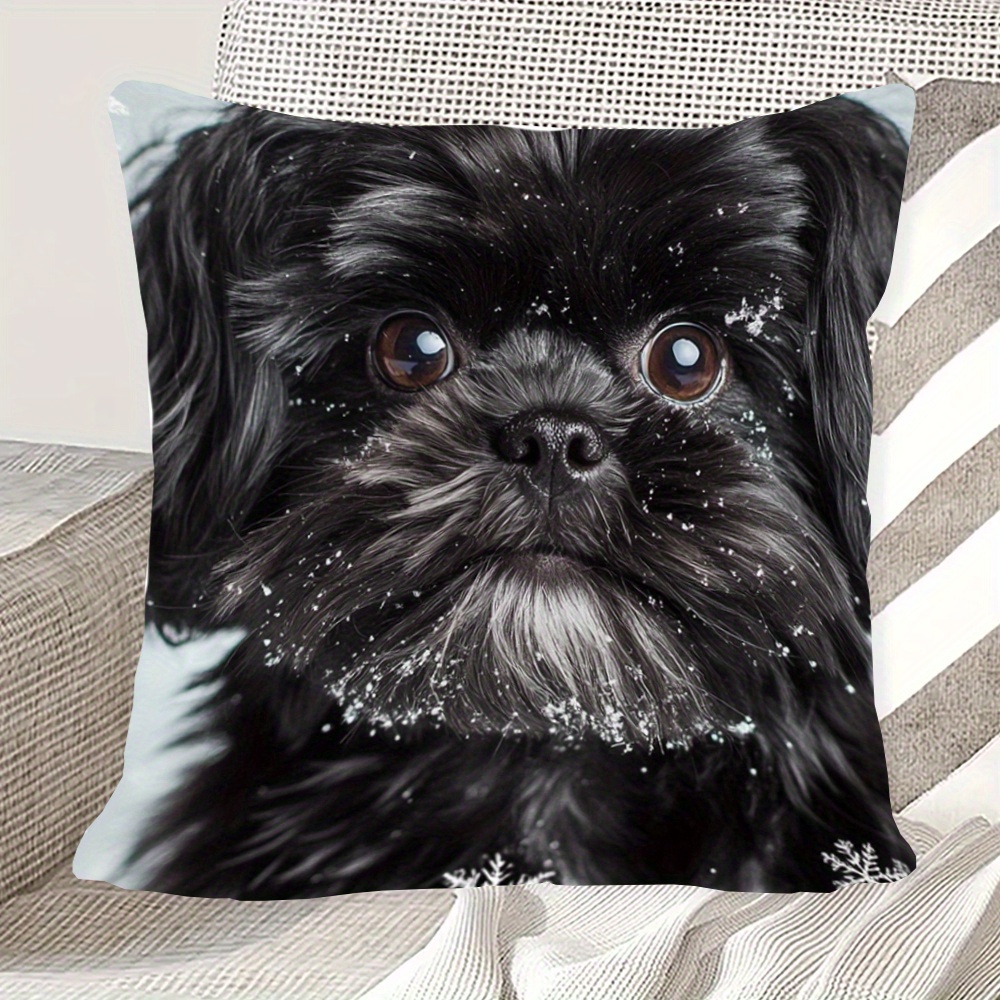 

1pc Shih Tzu Dog Pillowcase, Double-sided, , , 18x18 , , Washable, Zippered , Cushion For Sofa, , Bedroom - Kkkai453