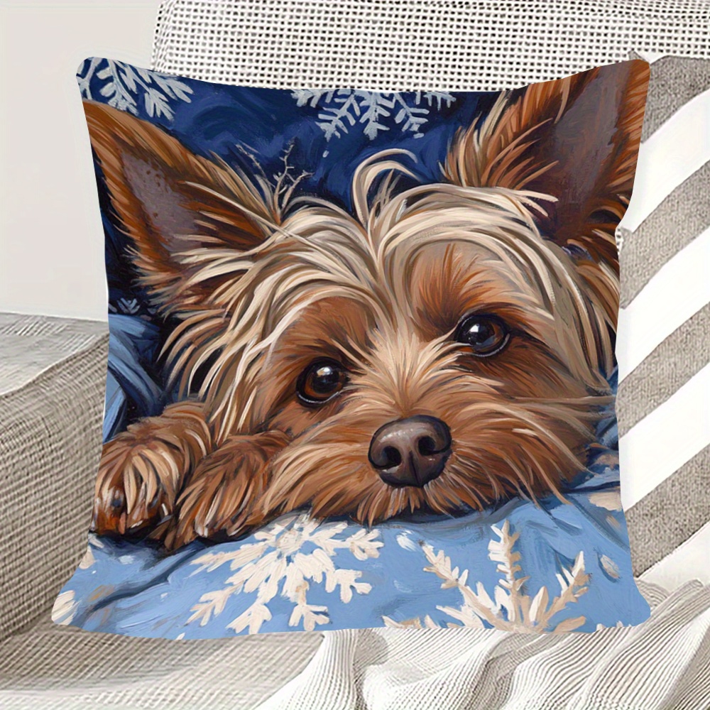 

Yorkie , Double- Printed 18x18 , , , Polyester, Decorative For Sofa, , - 1pc