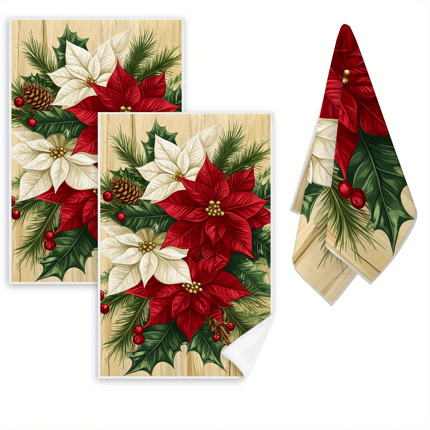 

Christmas Towels Set Of 2 - Polyester , -dry, Dish Cloths & Pattern, , - & Bathroom Decor, For Setting &