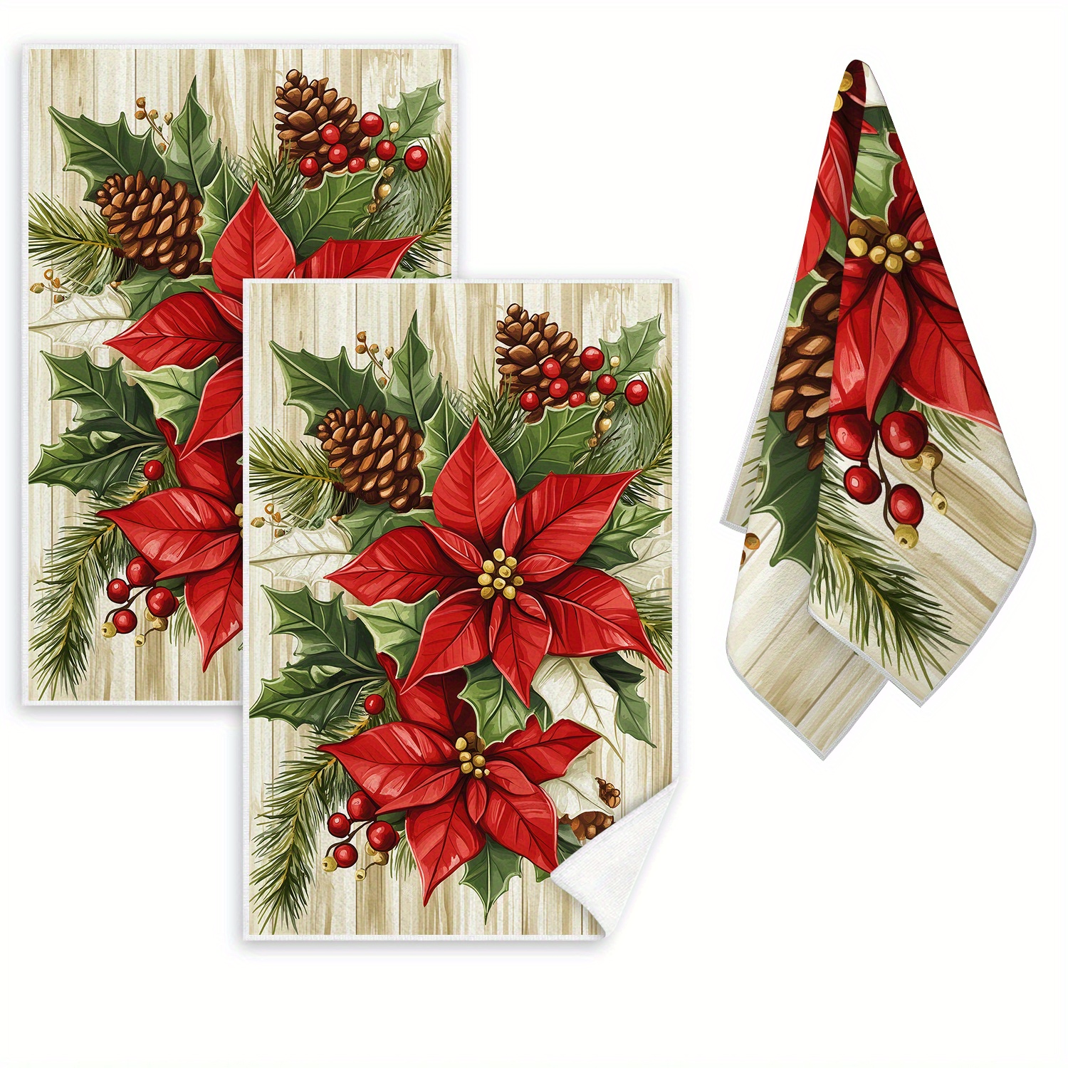 TEMU 2 pezzi di Asciugamani da Cucina Super Morbidi & Asciugatura Rapida con Design Festivo - Panni Assorbenti per la Decorazione Festiva, Regalo di