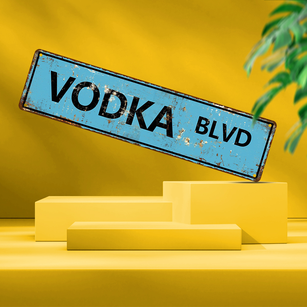TEMU 1pc Vintage Vodka Aluminum Sign, 4x16 Inch, Retro Wall Art Decor For Home, Bar, Pub, Cafe, Man Cave, Garage, No Electricity Needed, Universal