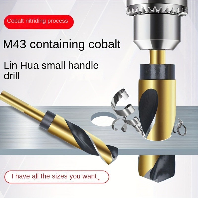 

4pcs Hss Drill Bit Set, Left Hand Spiral, Stainless Steel Construction, Round Handle, For Metal & Woodworking - Cobalt Contained