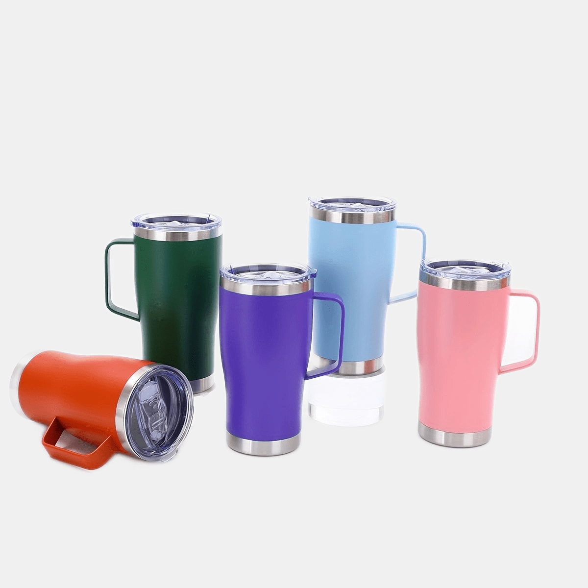 

20oz Stainless Steel - 600ml Insulated Vacuum Travel Mug With Handle, Bpa-free, Resistant, Hand Wash Only, Metal Reusable Cup For Multi- Use, Ideal For Holidays - Teen Friendly