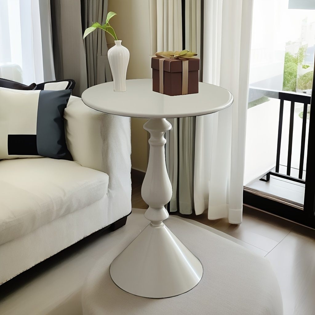 

Minimalist Metal Side Table - Portable, White For Living Room, Bedroom, Balcony - Ideal For Rental Houses & Home Decor