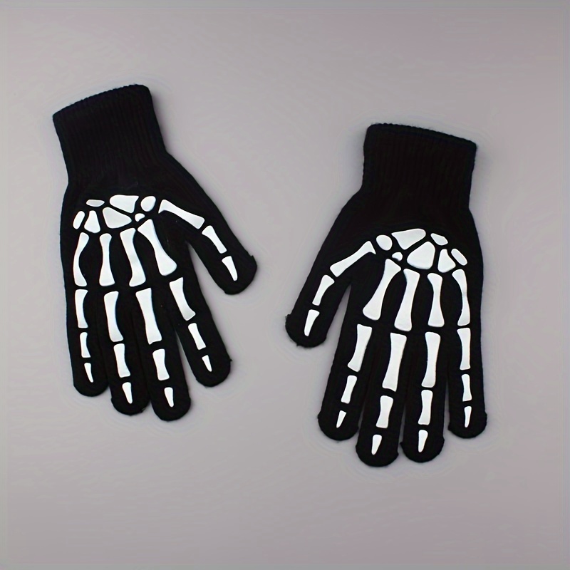 E-shop 1 Paar Halloween Leuchtende Hohle Ted Winterhandschuhe