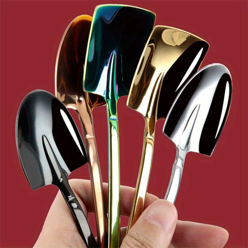 stainless steel mini   8 piece novelty dessert   ice cream spoons for kitchen restaurant apartment dining quirky tool gadget sets no power required details 4