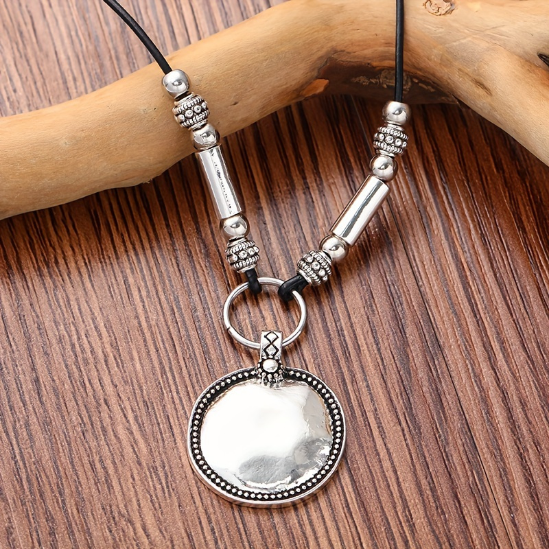 

Vintage Fashion Silver Round Pendant Necklace Ladies Jewelry Party Wedding Engagement Gift 1pcs/set