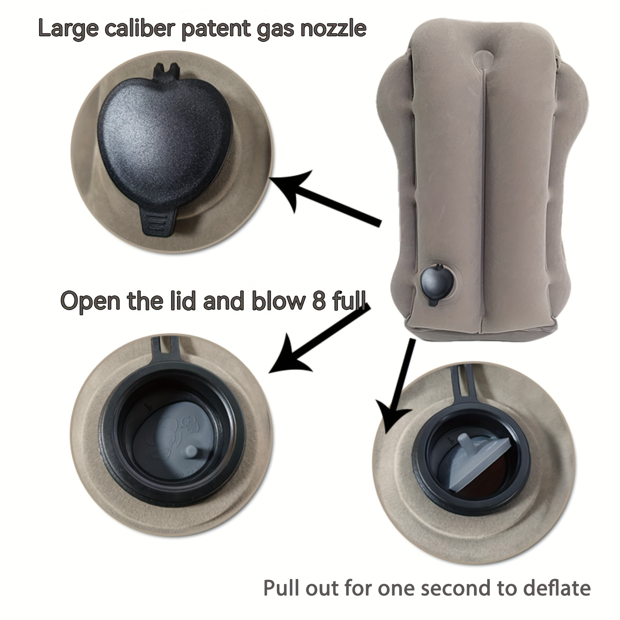 blue inflatable travel pillow for long flights high speed trains office and car rest ergonomic pvc flocked airplane sleeping cushion portable and lightweight ideal for camping and hiking Product details 9