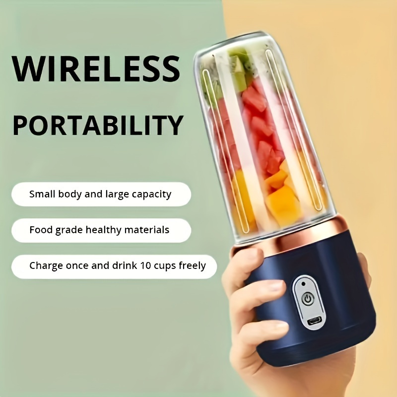 TEMU 1pc Portable Usb Charging Juicer Cup, A Multi-functional Juicer Suitable For Home, Office And Travel, A Household Gadget