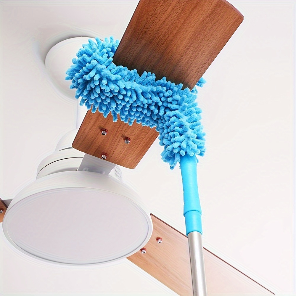 

1pc Washable Ceiling Fan Duster With Extendable Pole - Multipurpose Dust Removal Brush For High Ceilings, Living Room, Bedroom, Bathroom, And Floors - Electrical-free, Detachable Microfiber Cleaner