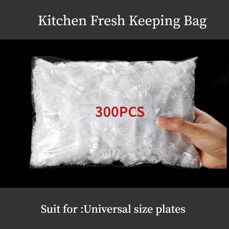 Image of 300pcs Of Food Preservation Film, Food Cover, Fruit And Vegetable Storage Bag, Telescopic Bag, Bowl Cover, Dish Cover, Storage Bag