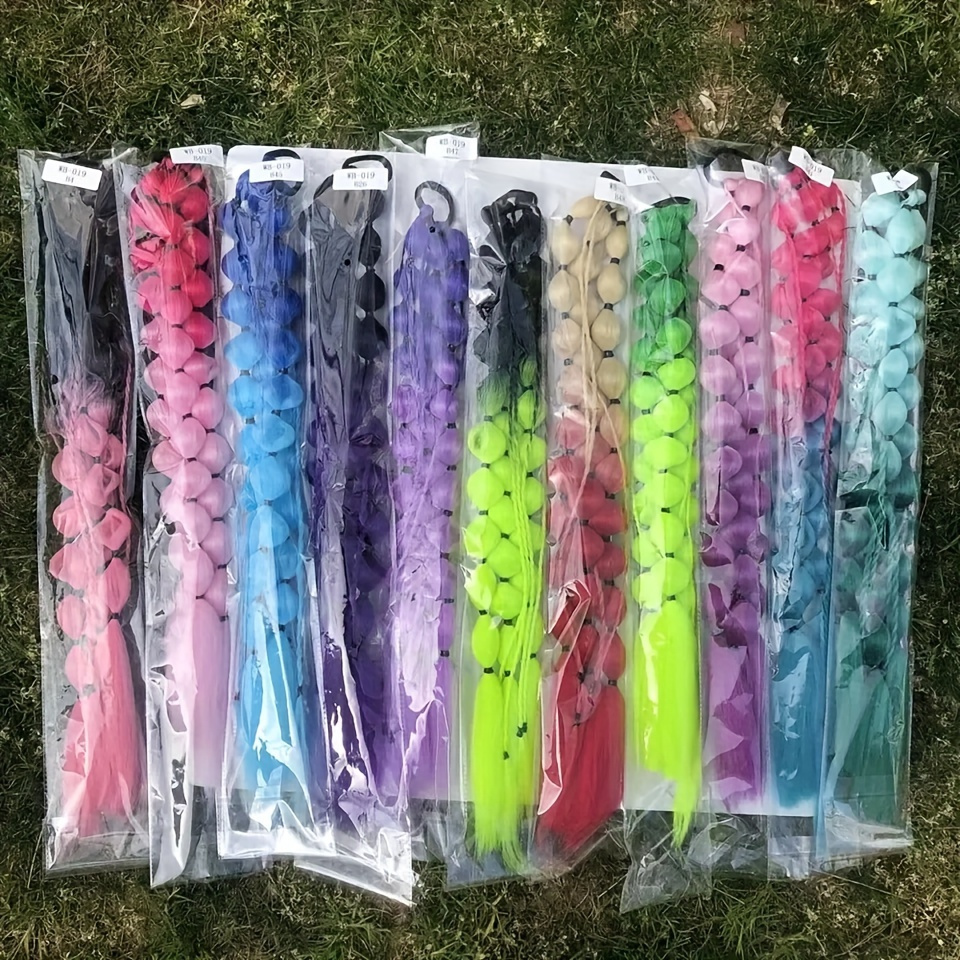   womens   straight bubble ponytail extensions 2 pack 20 lightweight hair extensions with tie ombre synthetic ponytails for all ages rave and   accessories details 5