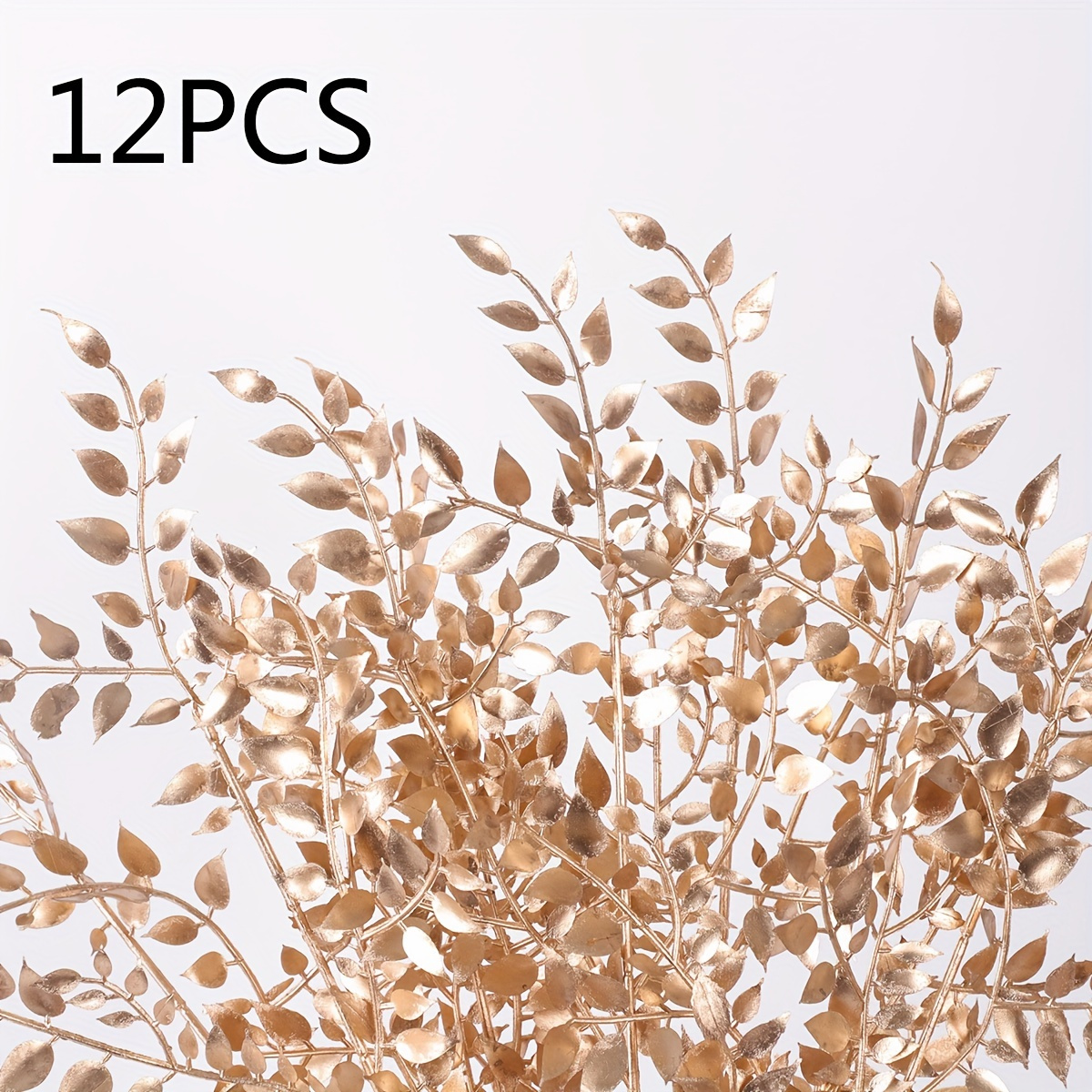 TEMU 6/12pcs Decorative Flowers Christmas Halloween Decoration Simulated Eucalyptus Artificial Flowers New 's Bucket Decoration Artificial Flowers