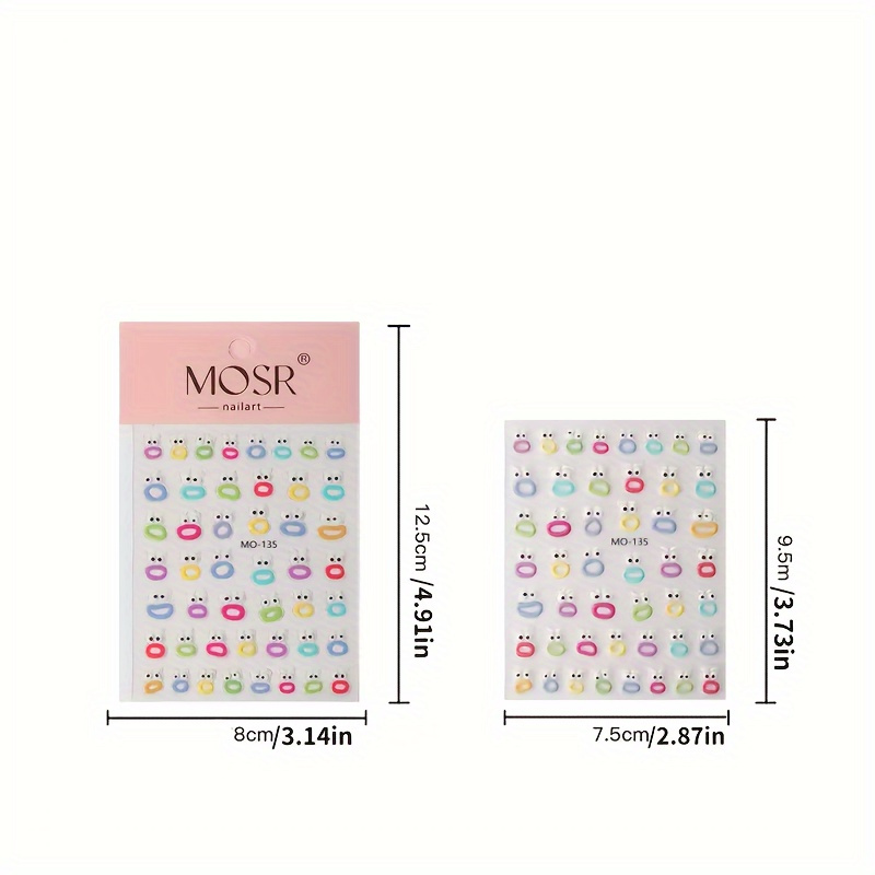 1pc funny expression design nail art sticker, self adhesive gel nail sticker for nail decoration, nail art supplies