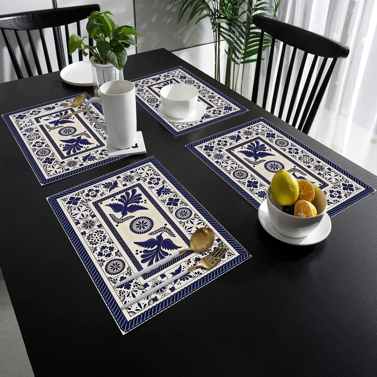 

[top-] 4/6pcs Placemats, , Mexican Placemats, Seasonal Placemats, Suitable For And Restaurant