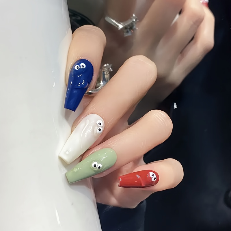 1pc funny expression design nail art sticker, self adhesive gel nail sticker for nail decoration, nail art supplies